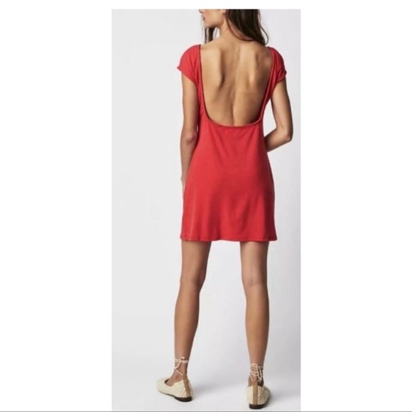 NWT Free People Beach Red Backless Dress - Picture 2 of 5